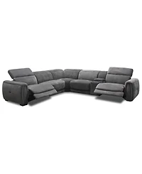 Brownell -Pc. L-Shape Sectional with Power Motion Chairs & 1 Console