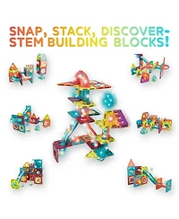 Contixo 65-Piece Glow-in-the-Dark Marble Run Magnetic Tile Set, Stem Building Toy