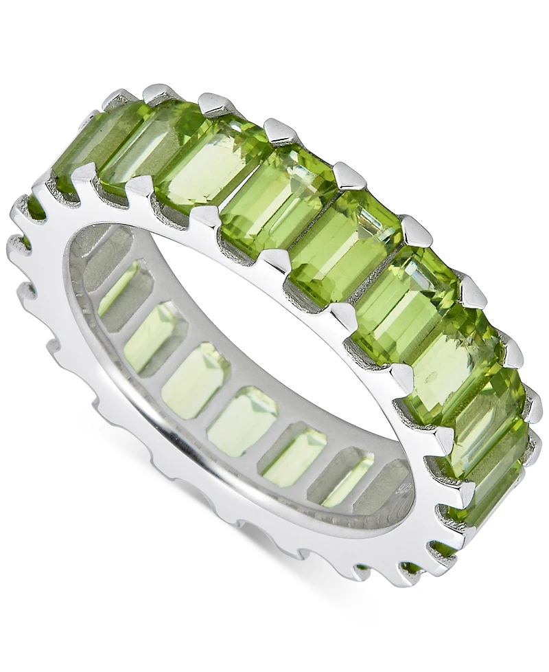 Peridot Baguette Eternity Band (5-7/8 ct. t.w.) in Sterling Silver