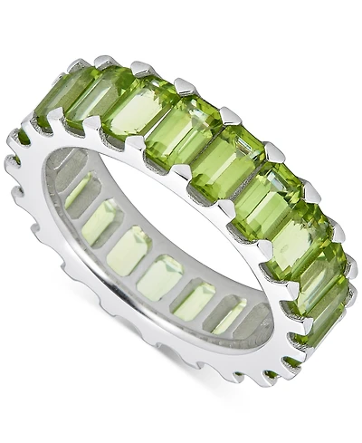 Peridot Baguette Eternity Band (5-7/8 ct. t.w.) in Sterling Silver