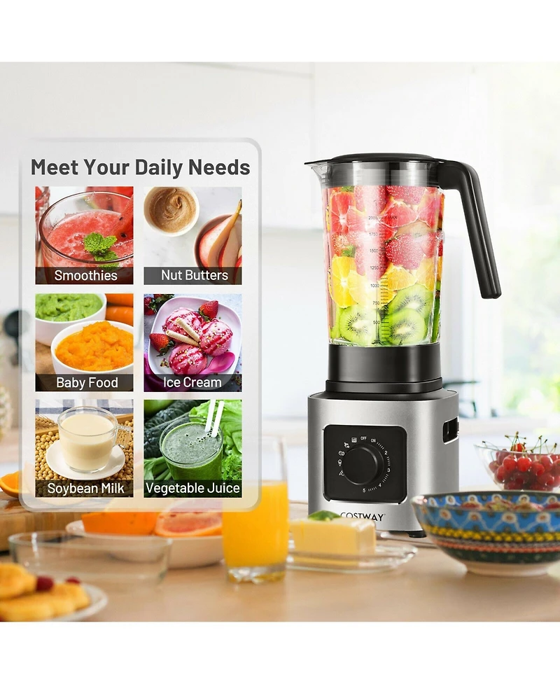 1500W Countertop Blender with 5 Speeds, 5 Presets, and 68oz Tritan Jar