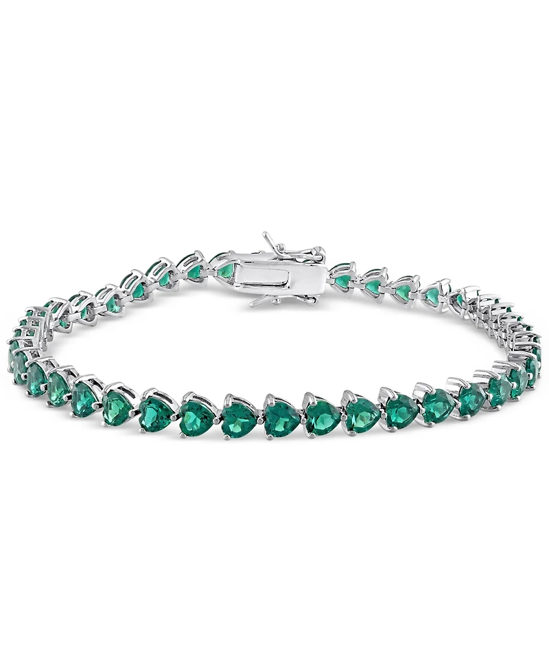 Lab Created Emerald Flex Bracelet (9-3/8 ct. t.w.) in Sterling Silver