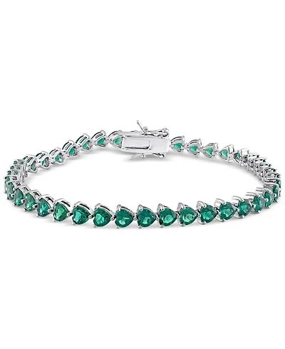 Lab Created Emerald Flex Bracelet (9-3/8 ct. t.w.) in Sterling Silver