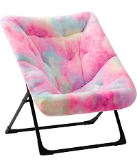 Cesicia Faux Fur Butterfly Chair, Rainbow