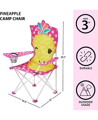 Cesicia Figural Pineapple Folding Kids Indoor Outdoor Beach Camp Chair with Portable Carry Case, Ages 6+