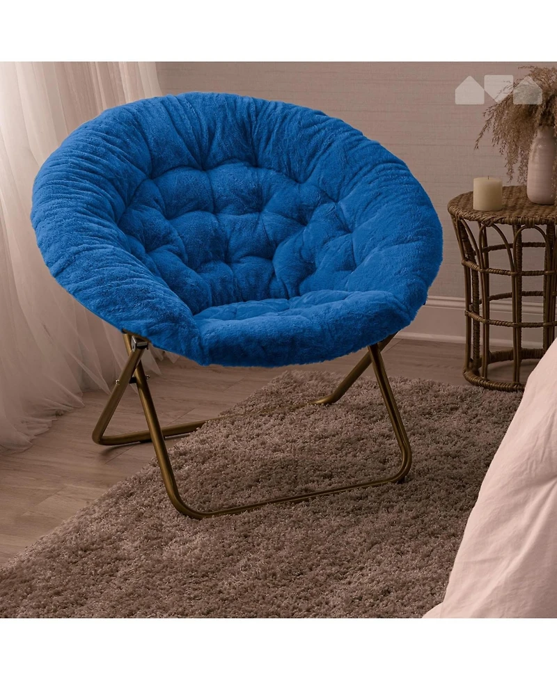 Cesicia Figural Shark Faux Fur 23" Folding Chair, Ages 3+
