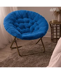 Cesicia Figural Shark Faux Fur 23" Folding Chair, Ages 3+