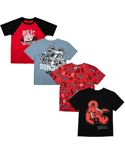 Dungeons & Dragons Boys Youth 4- Pack Tees-Small