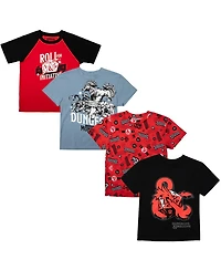 Dungeons & Dragons Boys Youth 4- Pack Tees-Small