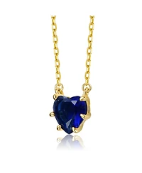 Rachel Glauber Heart-Shaped Colored Cubic Zirconia Solitaire Necklace