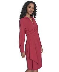 Calvin Klein Women's Collared Long-Sleeve A-Line Dress