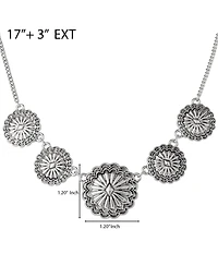 Jessica Simpson Statement Medallion Necklace in Antiqued Silver