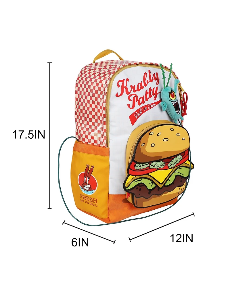 Spongebob Squarepants Krabby Patty Meal Adult 17.5" Backpack