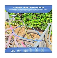 Weatherproof Straight Security Cable Lock with Resettable Combination, Anti-Theft Protection for Kayak, Bike, Paddleboard 5ft