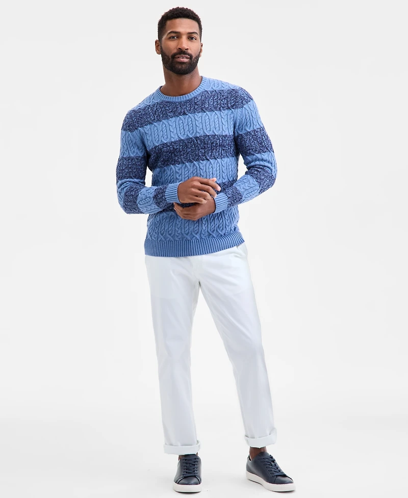 Club Room Men's Marled Cable-Knit Crewneck Sweater, Macy's Exclusive