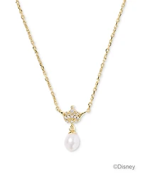 Kendra Scott Disney Princess White Mix Crown Pendant Necklace 14K Gold Over Brass