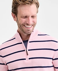 Club Room Men's Striped Cotton Pique Half-Zip Sweater, Macy's Exclusive