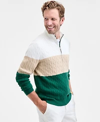Club Room Men's Colorblocked Cable-Knit Full-Zip Sweater, Macy's Exclusive