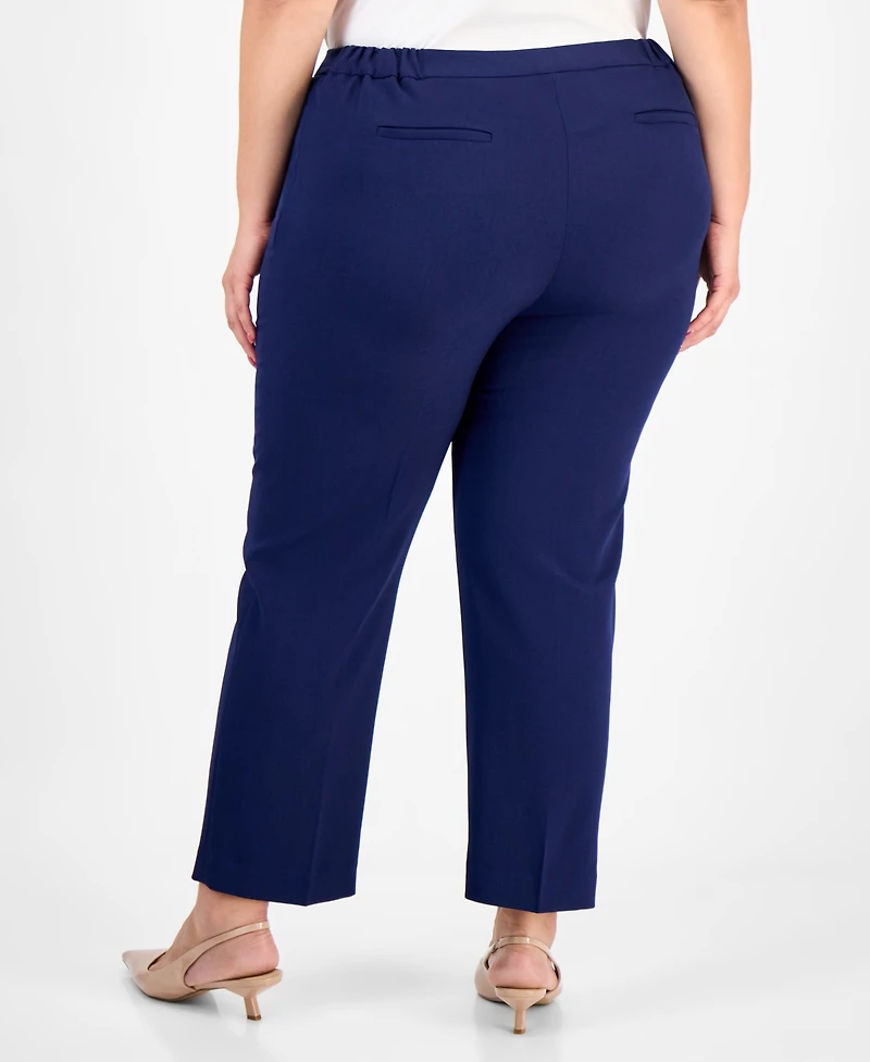 Kasper Plus Straight-Leg Pants