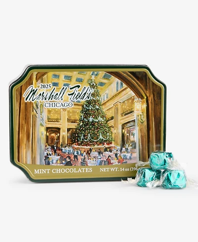 Frango Chocolates Marshall Field's Holiday Walnut Room Tin Milk Mint Chocolates, 14 Oz