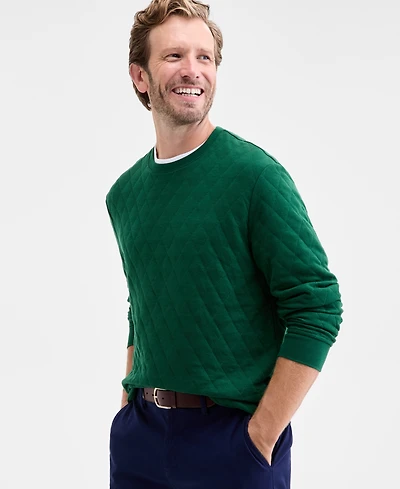 Club Room Men's Quilted Crewneck Sweatshirt, Macy's Exclusive