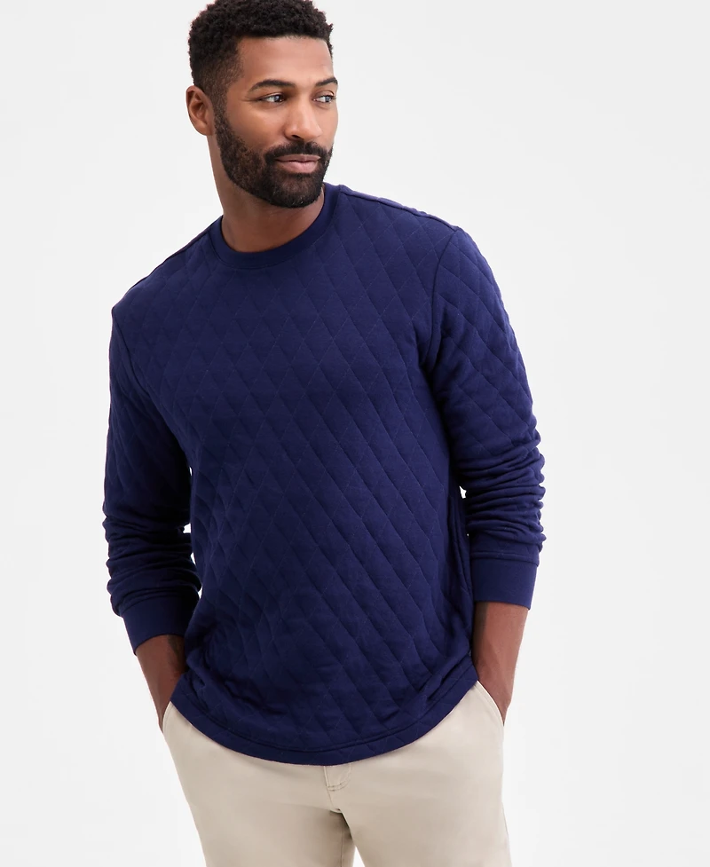 Club Room Men's Quilted Crewneck Sweatshirt, Macy's Exclusive