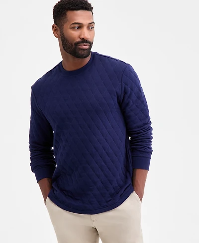 Club Room Men's Quilted Crewneck Sweatshirt, Macy's Exclusive