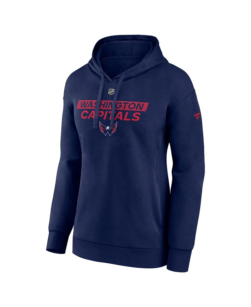 Fanatics Women's Navy Washington Capitals Authentic Pro Core Primary Fleece Pullover Hoodie