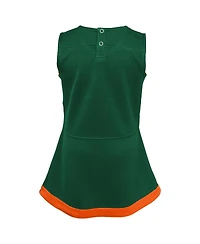 Outerstuff Girls Toddler 2-Piece Green Miami Hurricanes Cheer Captain Dress and Bloomers Set