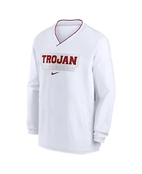 Nike Men's White Usc Trojans 2024 Sideline Pullover Windshirt