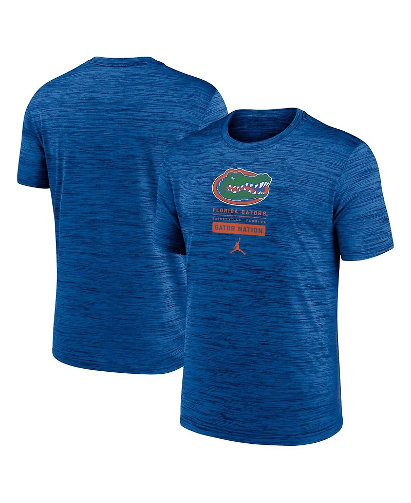 Jordan Men's Royal Florida Gators Campus Center Block Velocity Performance T-Shirt