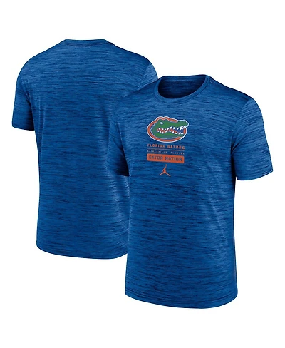 Jordan Men's Royal Florida Gators Campus Center Block Velocity Performance T-Shirt