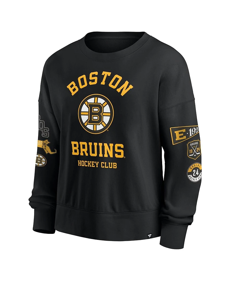 Fanatics Women's Black Boston Bruins Go Team Pullover Sweatshirt