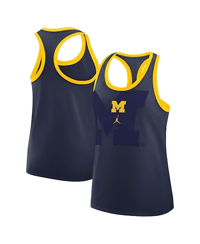 Jordan Women's Navy Michigan Wolverines Primetime Racerback Tri-Blend Tank Top