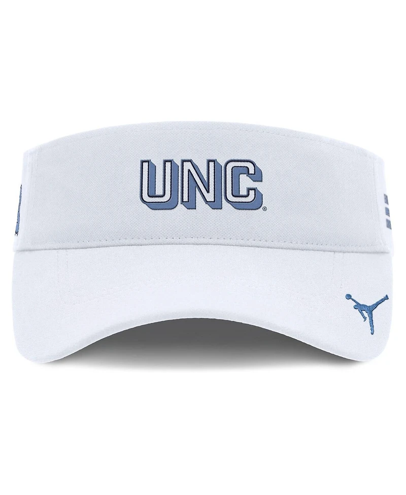 Jordan Men's White North Carolina Tar Heels 2025 On-Field Gameday Performance Ace Adjustable Visor Hat