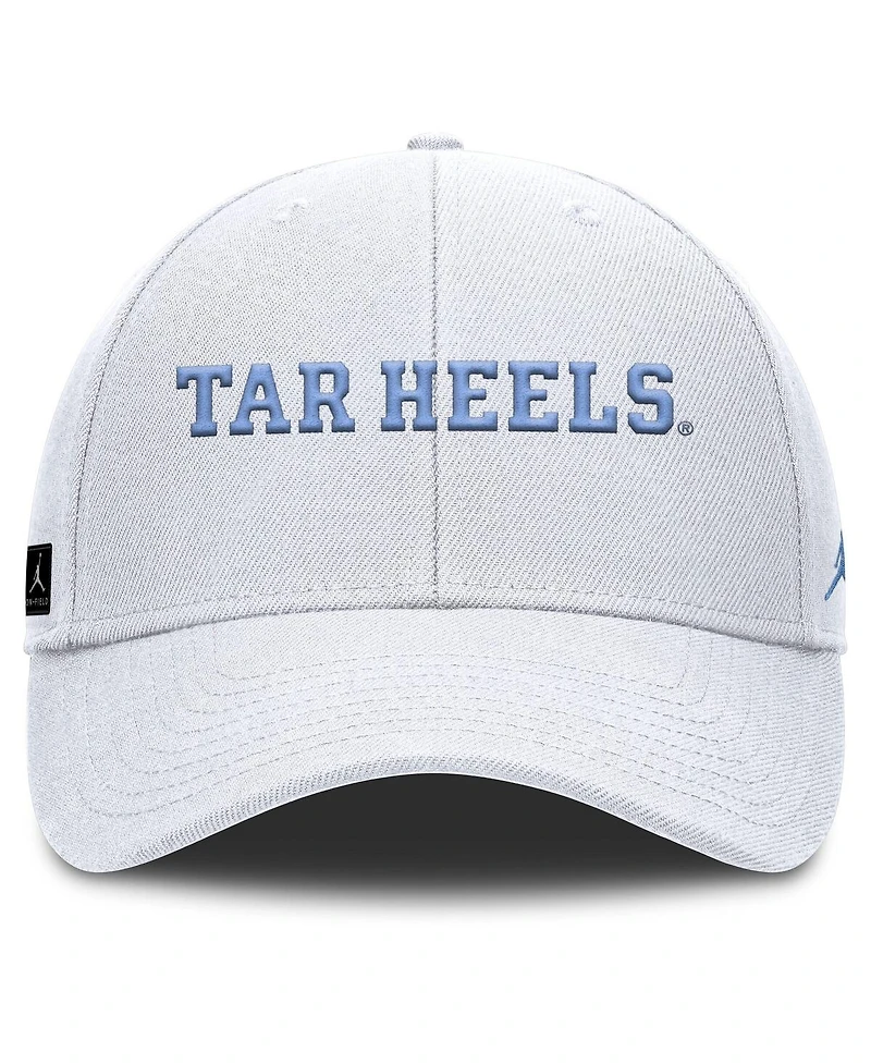 Jordan Men's White North Carolina Tar Heels 2025 On-Field Rise Performance Adjustable Hat