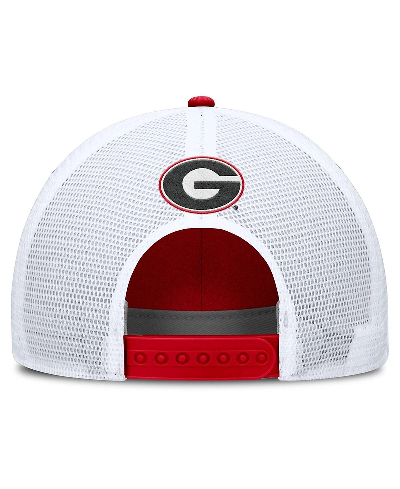 Nike Men's Red/White Georgia Bulldogs 2025 On-Field Rise Patch Trucker Adjustable Hat