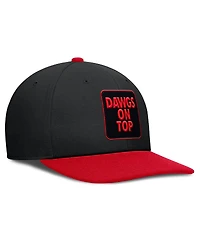 Nike Men's Black/Red Georgia Bulldogs 2025 Sideline Campus Pro Local Snapback Hat