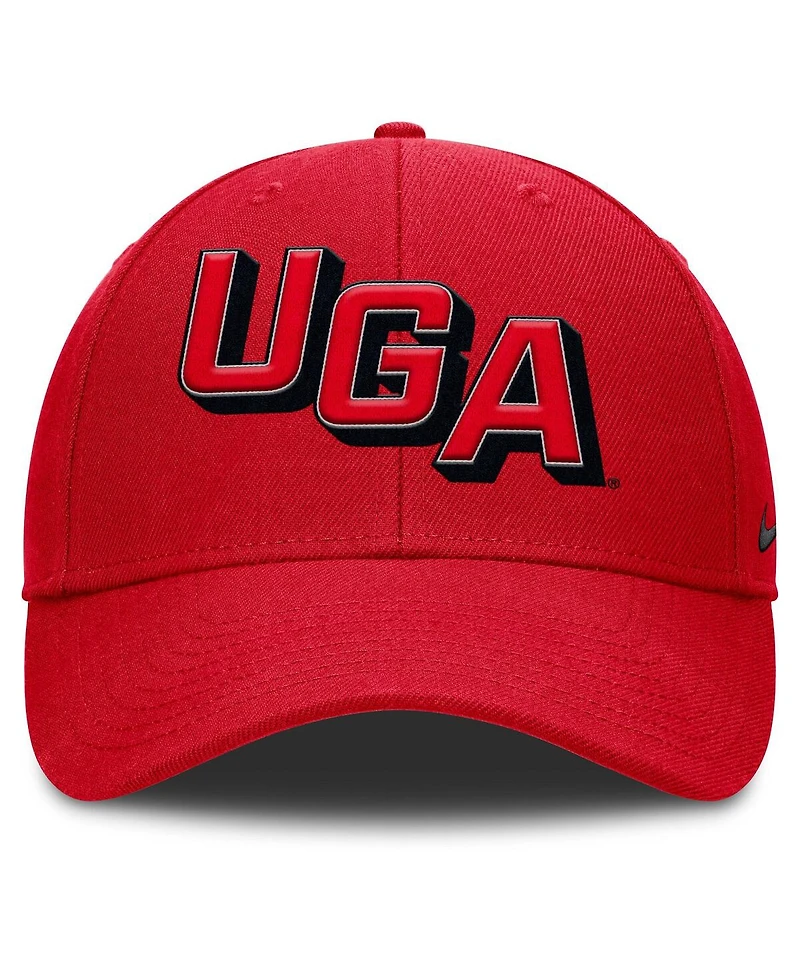 Nike Men's Red Georgia Bulldogs Slanted Primetime Rise Performance Adjustable Hat