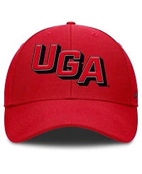 Nike Men's Red Georgia Bulldogs Slanted Primetime Rise Performance Adjustable Hat