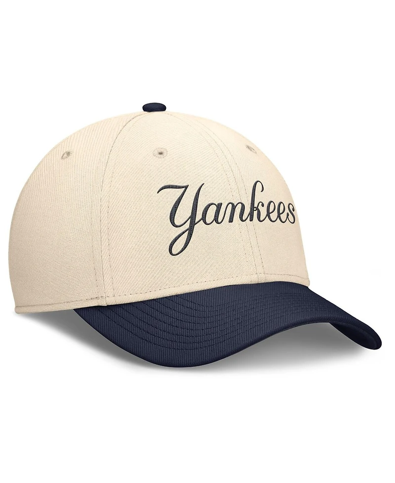 Nike Men's Natural/Navy New York Yankees Statement Rise Performance Flex Hat