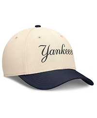 Nike Men's Natural/Navy New York Yankees Statement Rise Performance Flex Hat