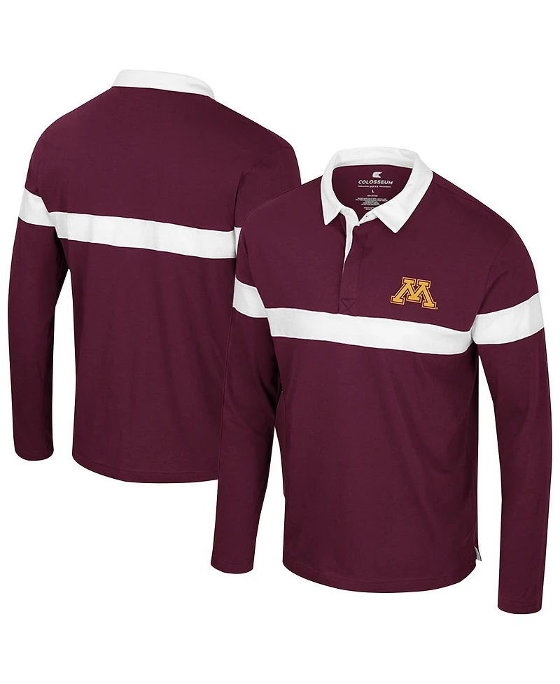 Colosseum Men's Maroon Minnesota Golden Gophers Too Cool For School Long Sleeve Polo Shirt
