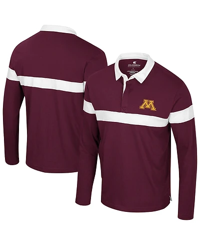 Colosseum Men's Maroon Minnesota Golden Gophers Too Cool For School Long Sleeve Polo Shirt