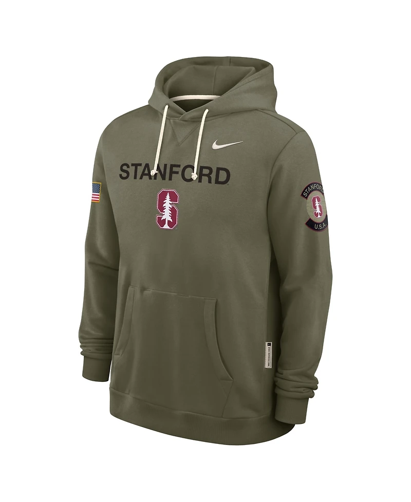 Nike Men's Olive Stanford Cardinal 2025 Military Appreciation Performance Pullover Hoodie