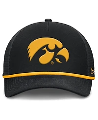 Nike Men's Black Iowa Hawkeyes Rise Primetime Trucker Adjustable Hat
