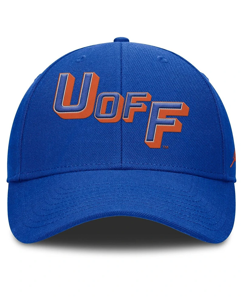 Jordan Men's Royal Florida Gators Slanted Primetime Rise Performance Adjustable Hat