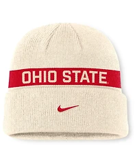 Nike Men's Natural Ohio State Buckeyes Peak Primetime Utility Cuffed Knit Hat