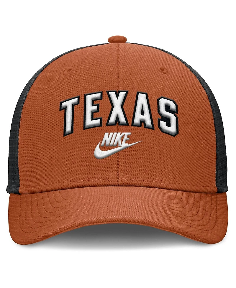 Nike Men's Texas Orange/Black Texas Longhorns Legacy Arch Rise Performance Trucker Adjustable Hat