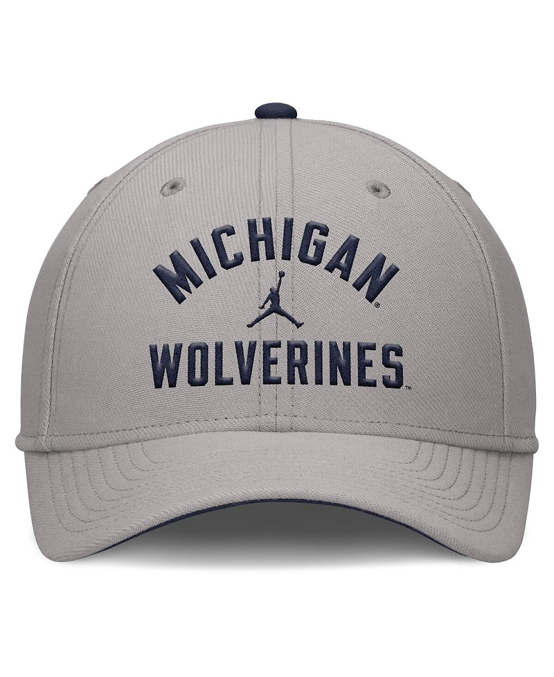 Jordan Men's Gray Michigan Wolverines Rise Prep Performance Flex Hat